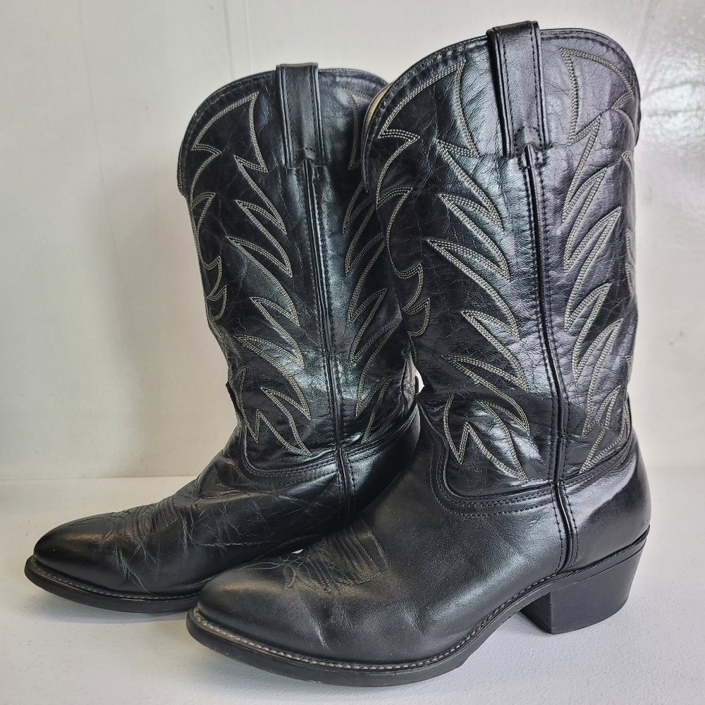Durango Black Leather Combat & Moto Boots